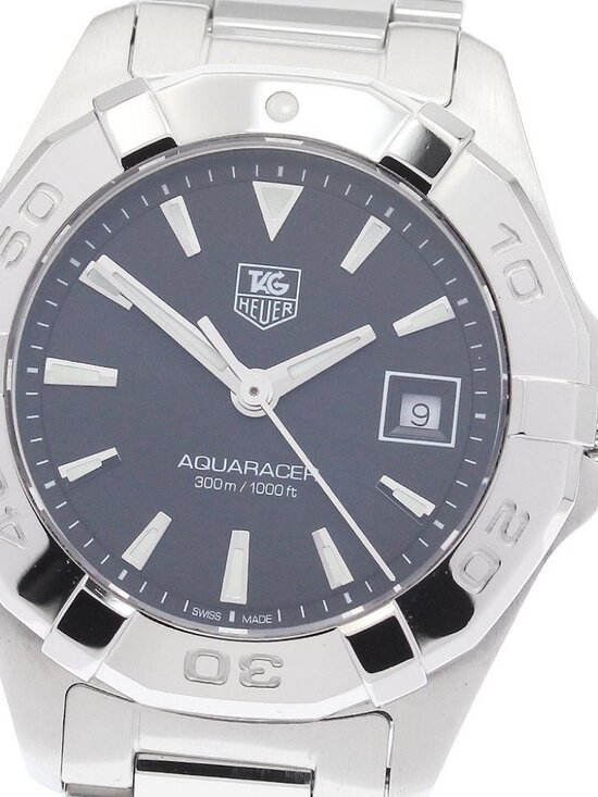 TAG HEUER Aquaracer WAY1410 Date Black Dial Quartz Ladies Watch_944339